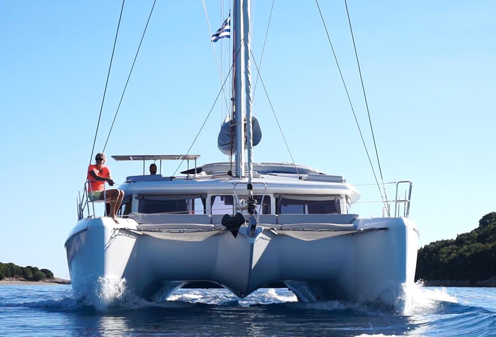Yacht sailing on ionio sea
